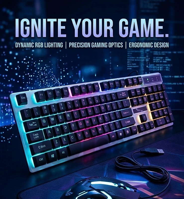 keyboard and mouse set with lights