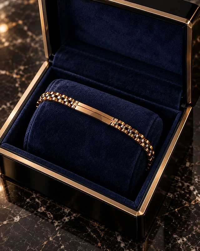 سوار رجالي Brazilian Gold بتصميم أنيق ✨