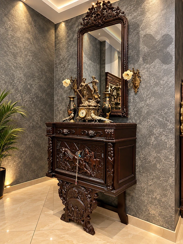 Incredible Antique RJ Horner Ornately Carved Sideboard,
