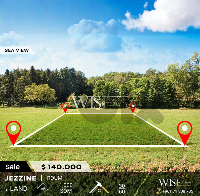 🌳 PRIME 1,000 SQM LAND for SALE in Roum – Jezzine!