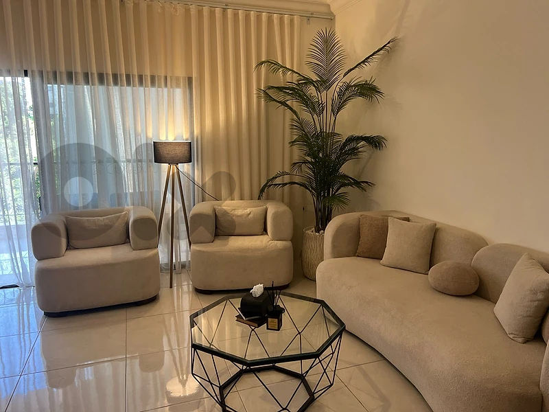 Modern Beige Sofa Set with Coffee Table – Excellent Condition