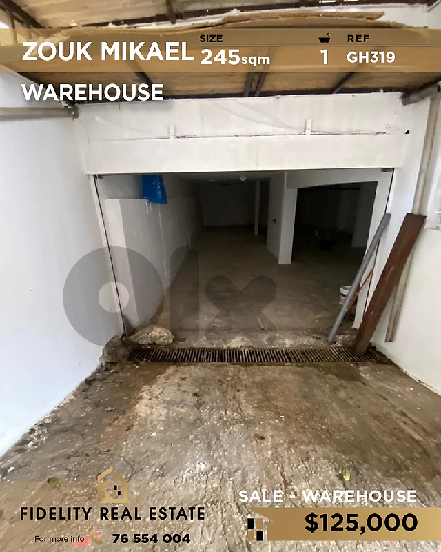 Warehouse for sale in Zouk Mikael GH319 مستودع للبيع  في زوق مكايل