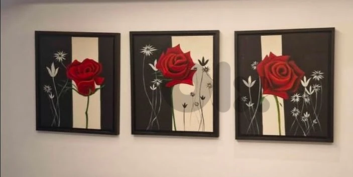 Three rectangular wall painting