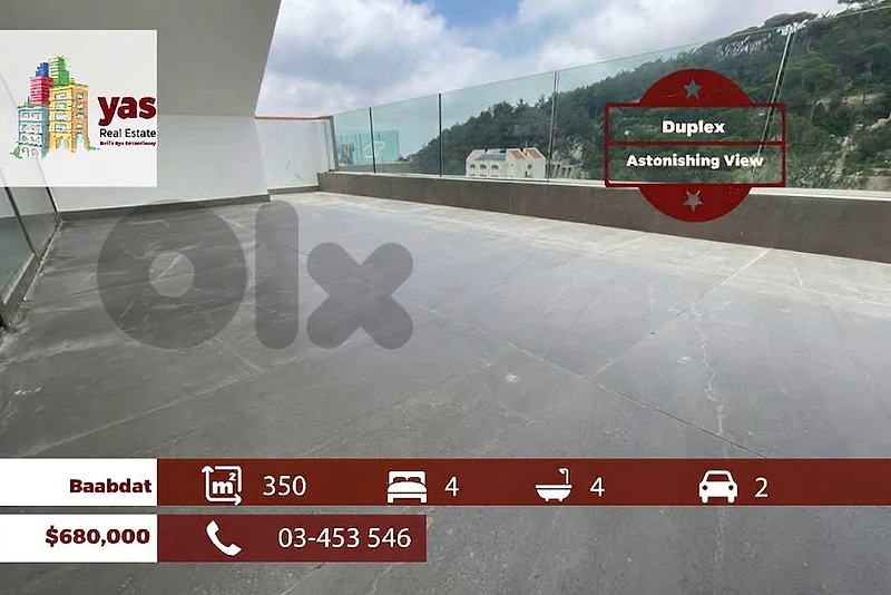 Baabdat 350m2 | Luxury Duplex | Terrace | Prime Location | View | TCH