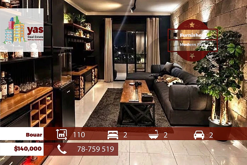 Bouar 110m2 | Furnished | Modern Flat | Mountian & Sea View | ABA