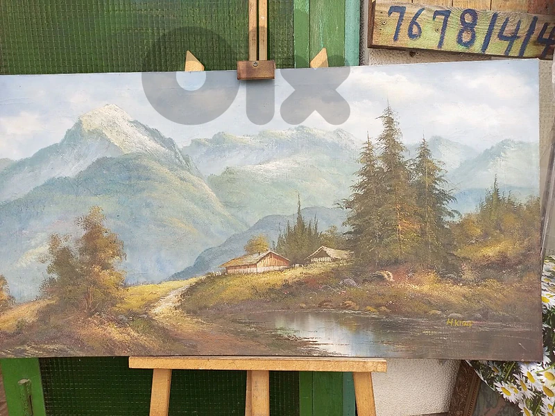 لوحة رسم يد  زيتية أوروبية لفنان مشهور