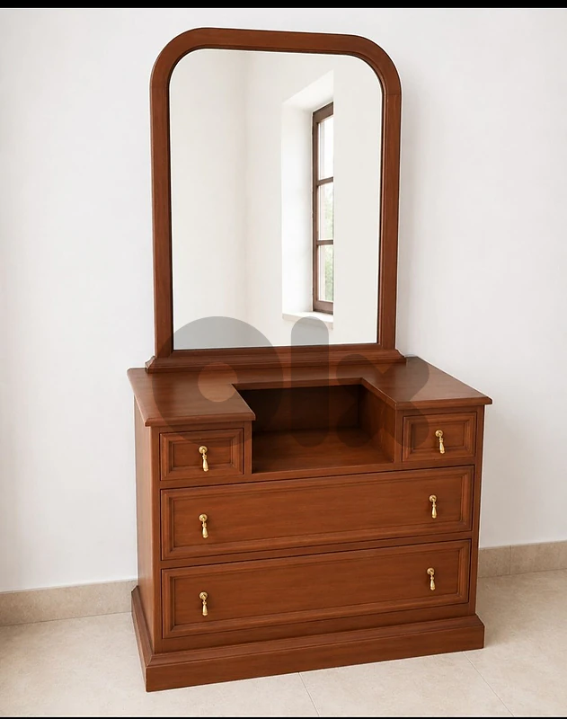 closet & dresser with a mirror