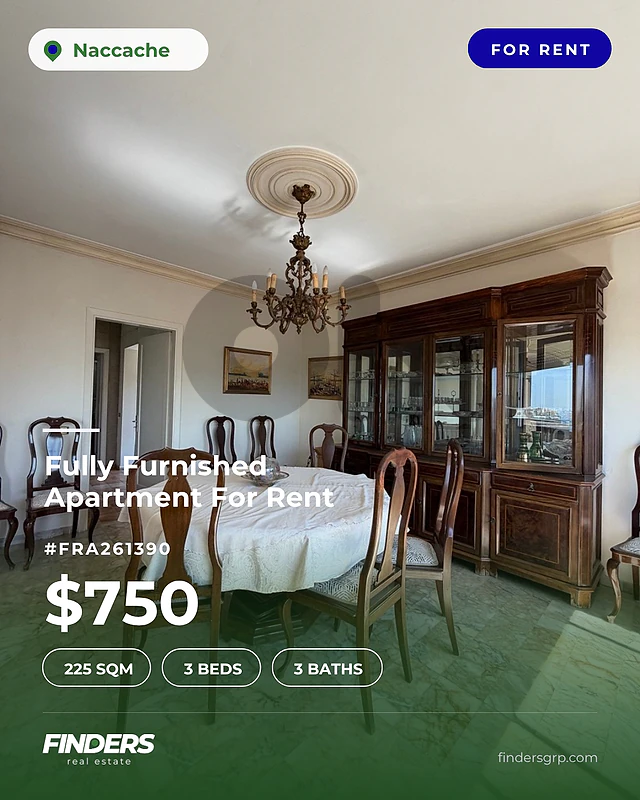 Apartment for rent in Naccache! شقة للإيجار في النقاش!