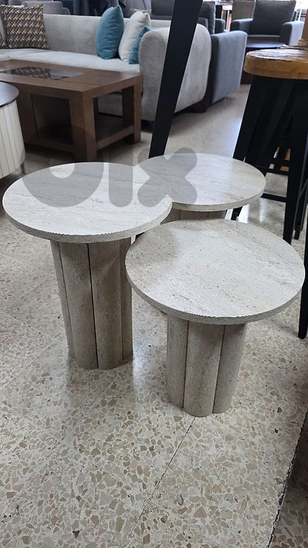 wooden set table  طقم طاولات موبيليا