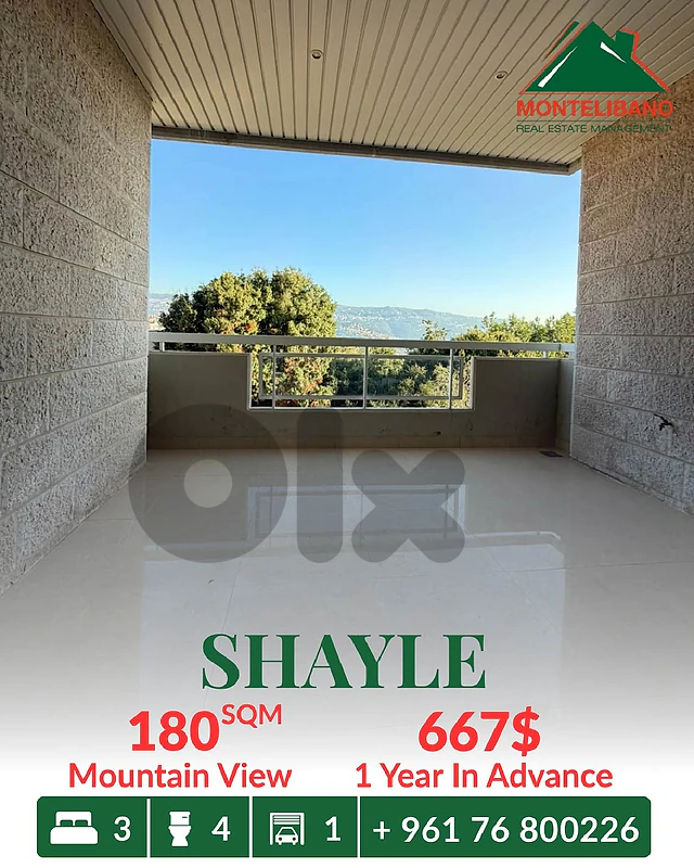 Furnished 180 sqm Apartment For Rent in Shayle سهيلة with View Furnished 180 sqm Apartment For Rent in Shayle سهيلة with View
