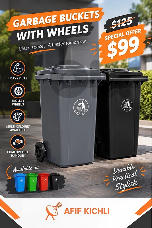 Garbage Bucket with Wheels for Villas