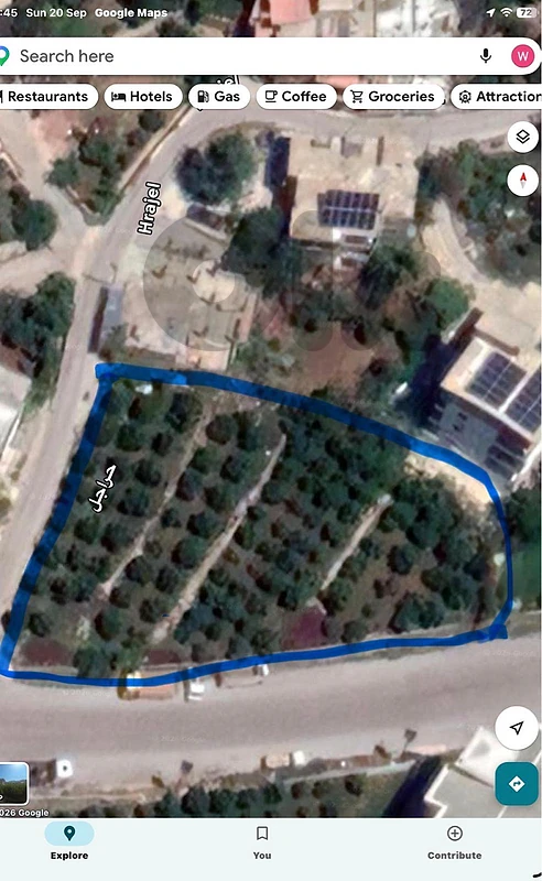 Land in the heart of Hrajel, the village