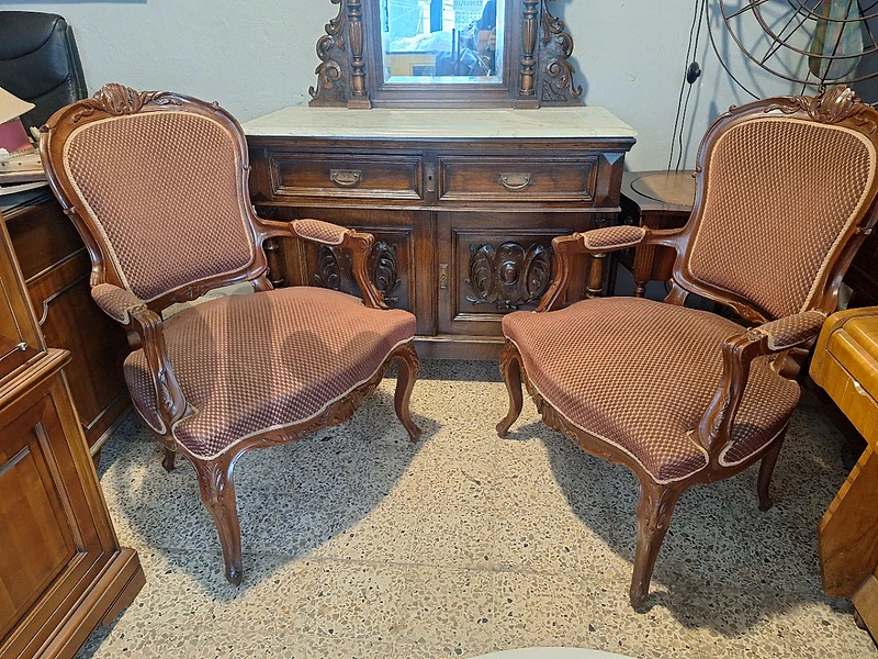pair of antique armchairs