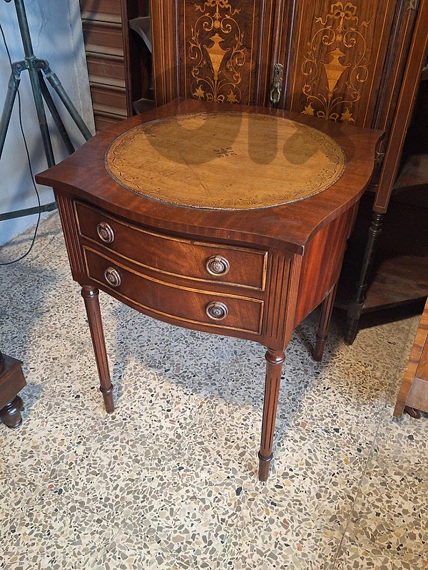 english leather top salon table