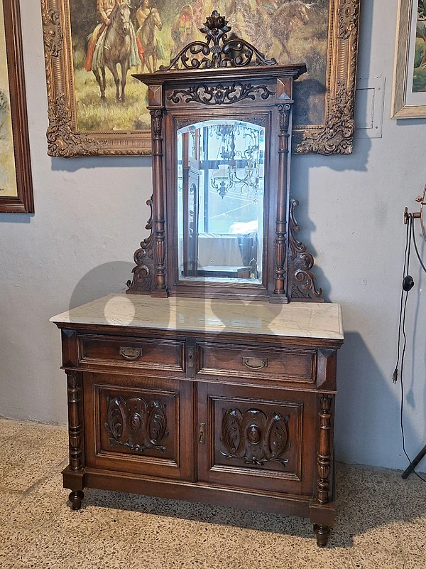 antique english sidboard cabinet with mirror
