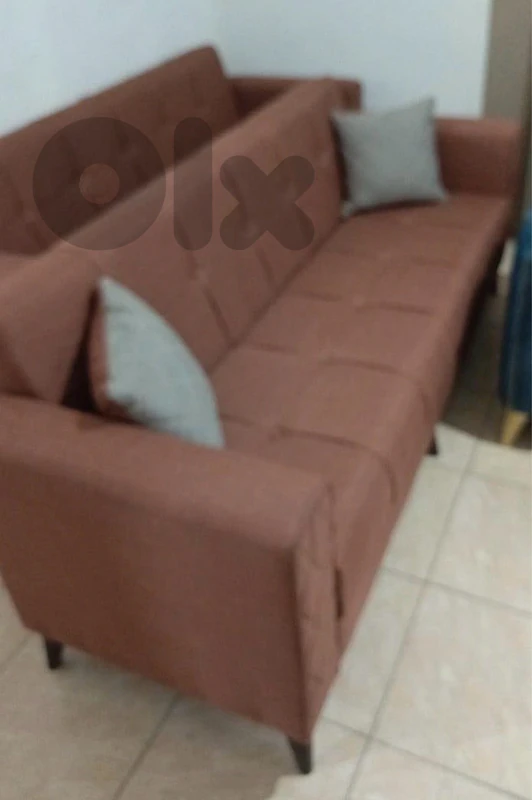Set of 2 Modern Sofa Beds / Convertible Couches with Storage