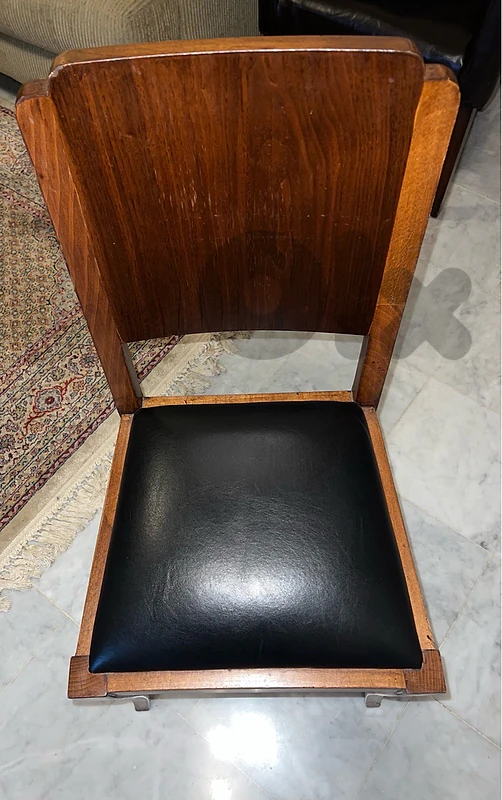 Antique Oak & Real Leather Chairs Antique Oak & Real Leather Chairs