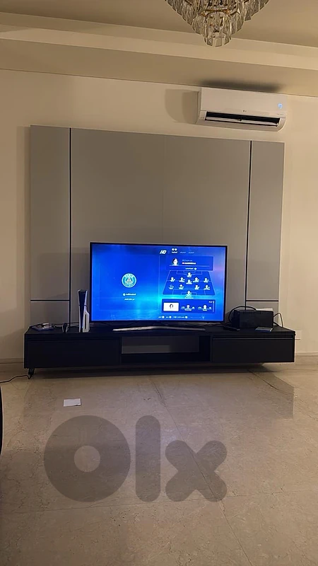tv unit huge size with lighting