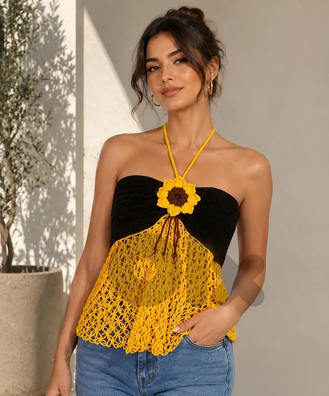 Unique handmade crochet top