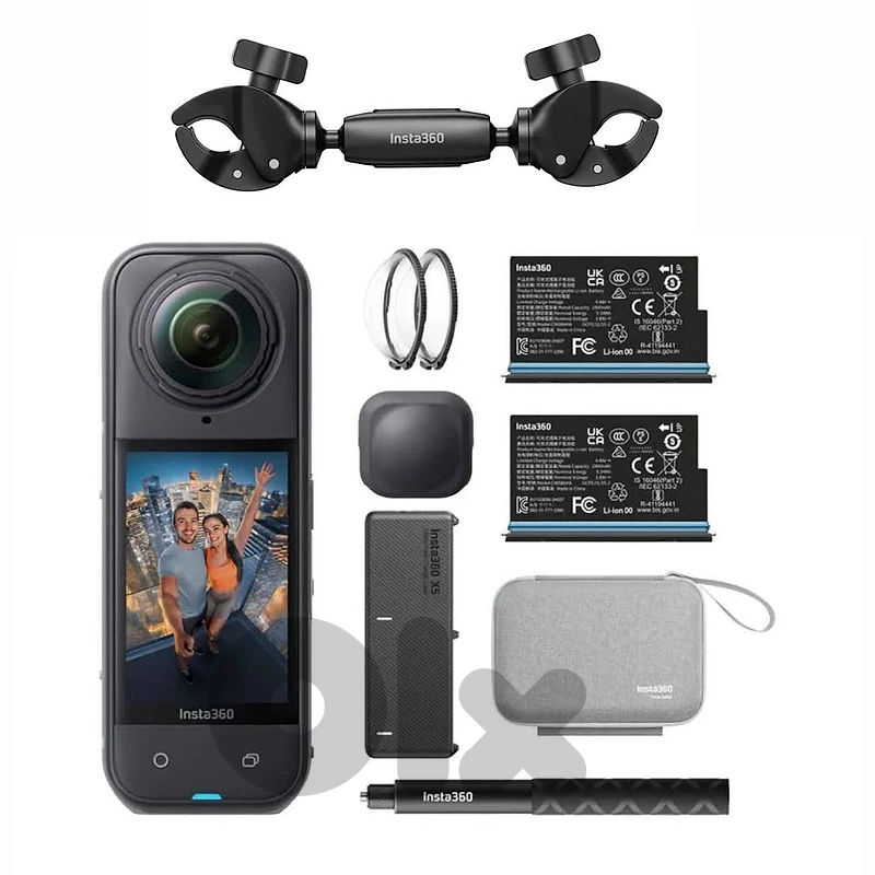 Insta 360 x5 bundle with clamp + memory 128gb