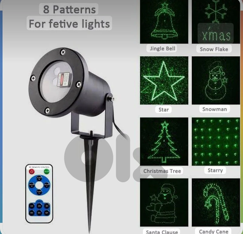 Outdoor Christmas Waterproof Laser Projector + Remote, Green & red