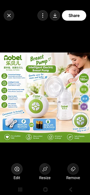 Nobel Intelligent Electric Breast Pump, 180 ml