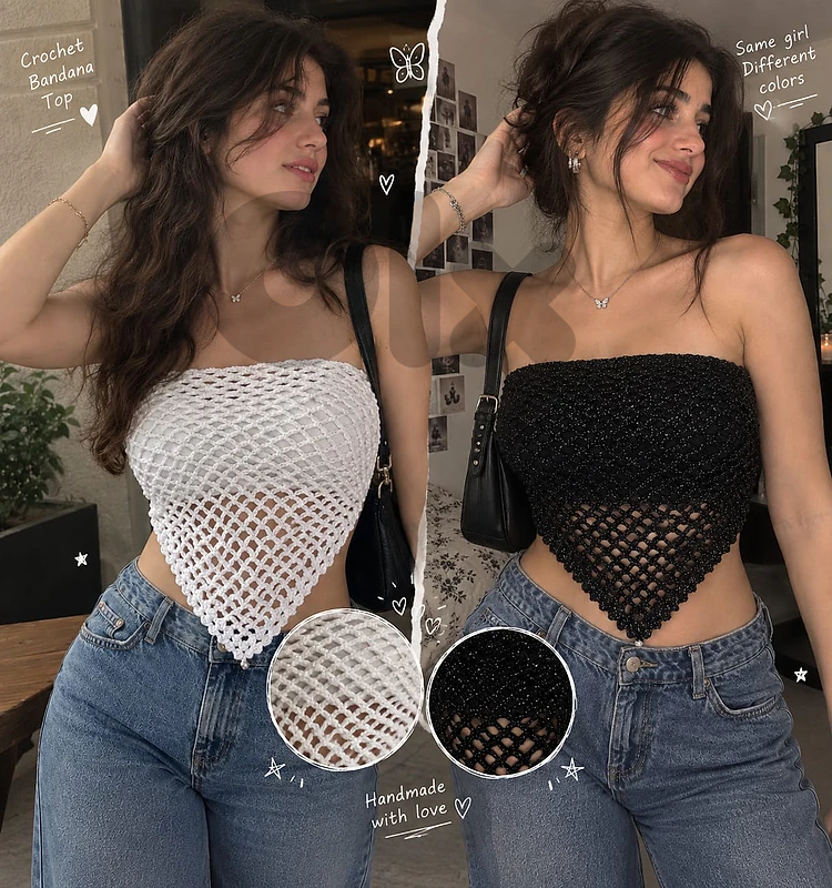 Handmade Crochet Bandana Top 🧶✨