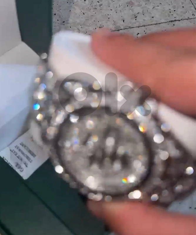 full diamond Rolex arabic dial iced out