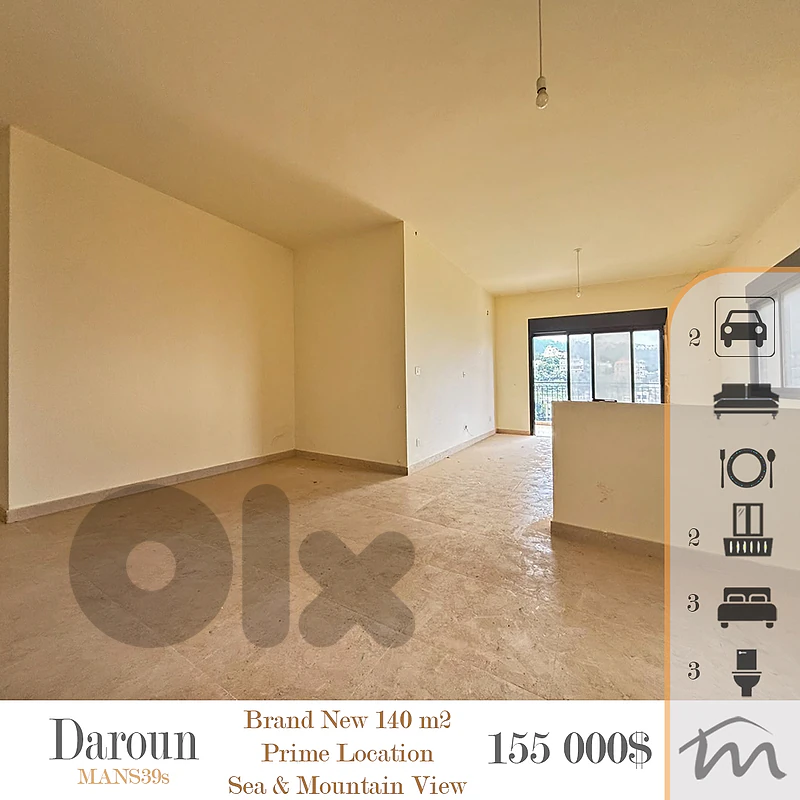 Daroun - Harissa | Brand New 3 Bedroom Apart | Open Sea-Mountain View