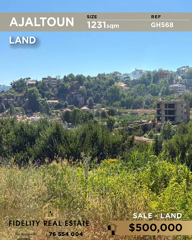 Land for sale in Ajaltoun GH568 أرض  للبيع في عجلتون