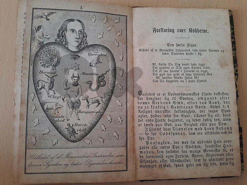 1886 religious book "The Mirror of the  Human Heart"