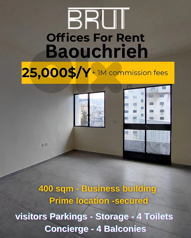 400 sqm offices for Rent in Baouchrieh - Yearly Contract