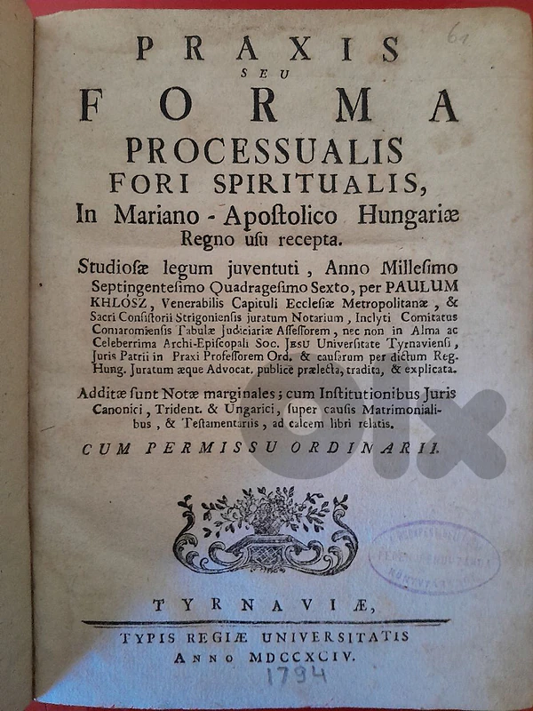 Rare 1794 Catholic Ecclesiastical Law Manual