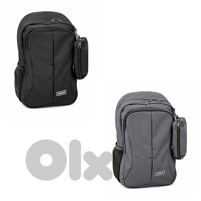 Genius Everyday Use Backpack with Detachable Pencilcase 17 Inch -حقيبة