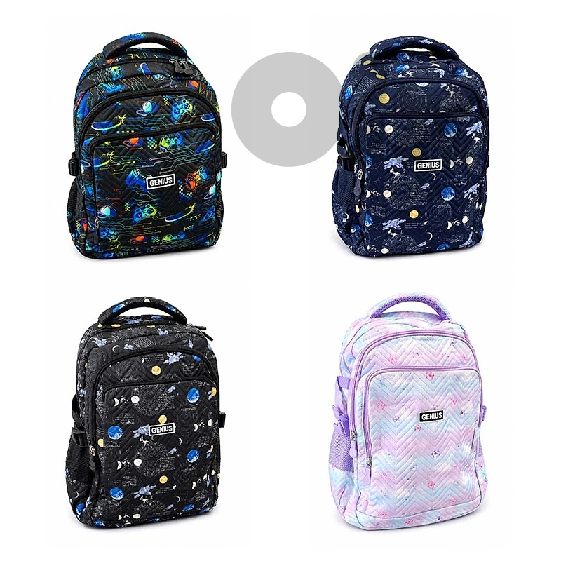 Genius Everyday Use 3 PCS Backpack 17 Inch - حقيبة ظهر جينيوس