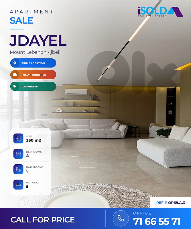 Apartment + Partial View 4sale in Jeddayel Jbeil - شقة للبيع في جبيل