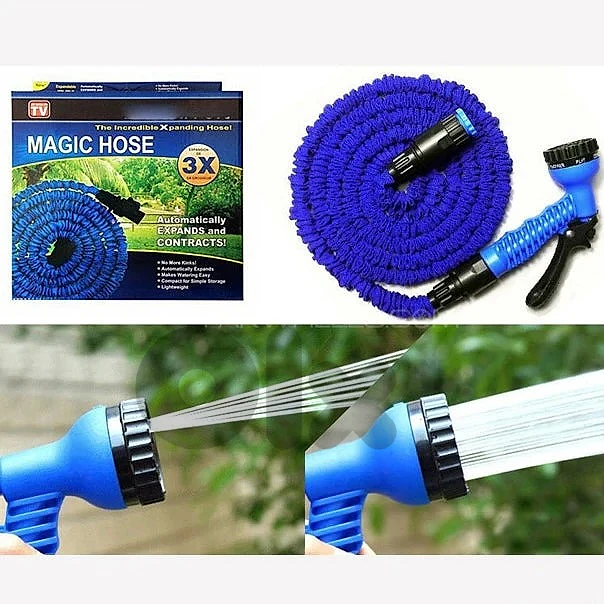 Expandable 22..5m/75ft Garden Hose with Multi-Spray Nozzle Gun