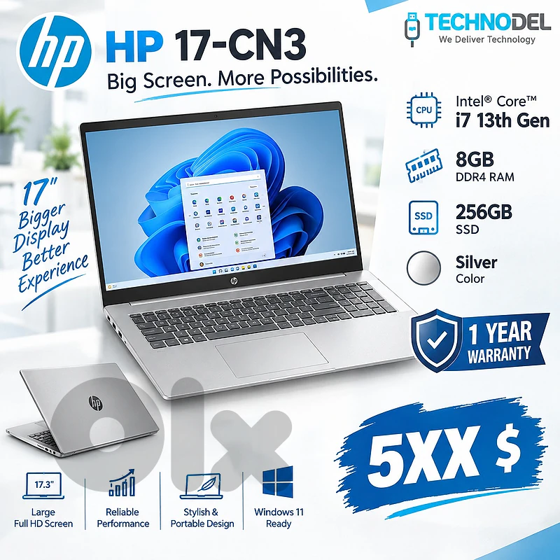 HP 17 Inch  core i7 13th