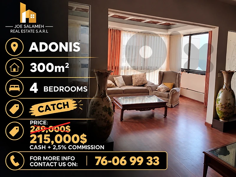 Hot Deal in Adonis 300m2 fully decorated apartment only 215,000$cash Hot Deal in Adonis 300m2 fully decorated apartment only 215,000$cash