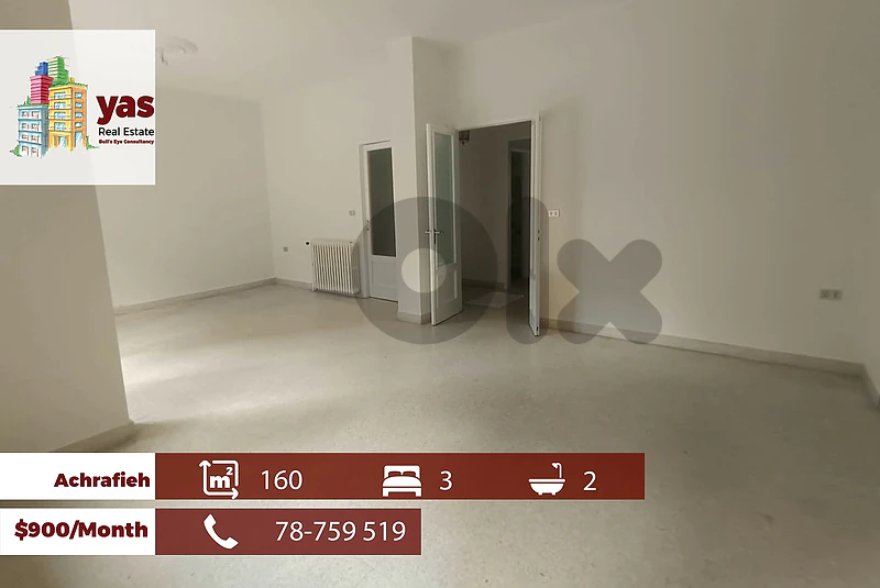 Achrafieh/fassouh 160m2 | Well Maintained | Rent | Quiet Street | AA
