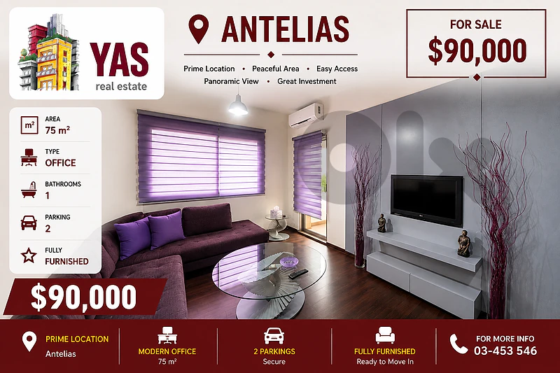Antelias 75m2 | Studio/Clinic | Well Maintained | Furnished | JM