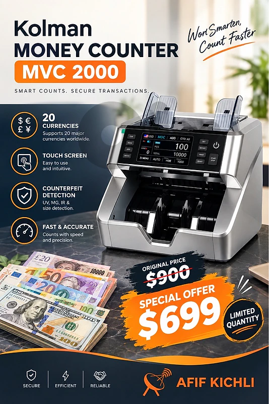 Kolman MVC 2000 Money Counter كشف العملة المزورة