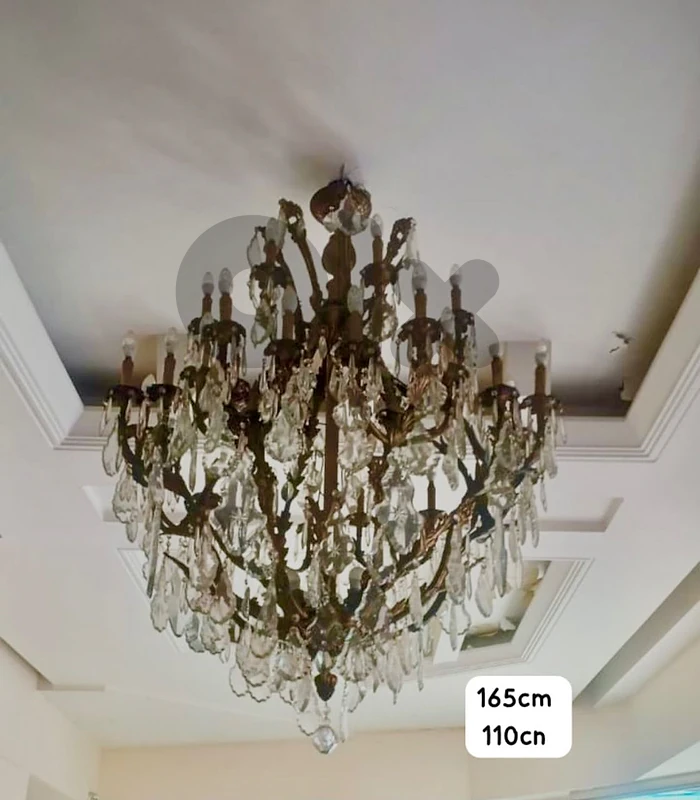 Large pair Frensh chandelier 35 light each 165cm Bronze baccarat