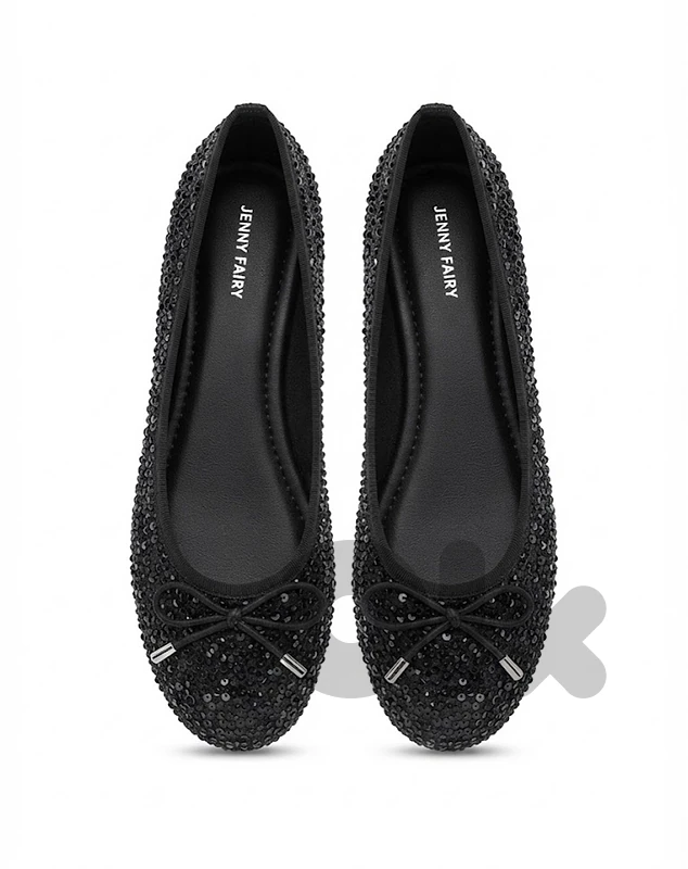 black sequin ballet flats by Jenny Fairy 38-39-40-41