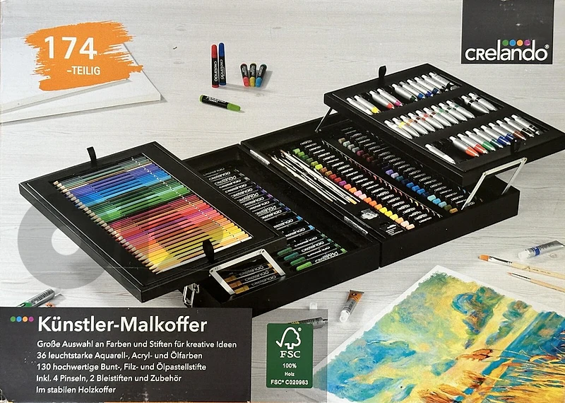 Crelanado 174 piece wooden Art Set
