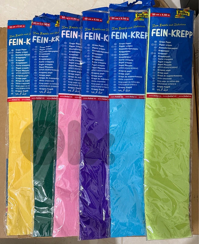 6 German Folia crepe paper ورق كريب for crafts
