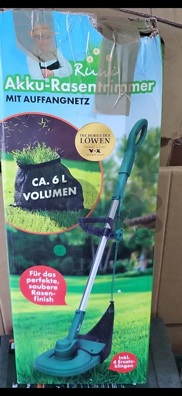 grasstrimmer  أداة تشذيب عشب لاسلكية مزودة بشبكة تجميع