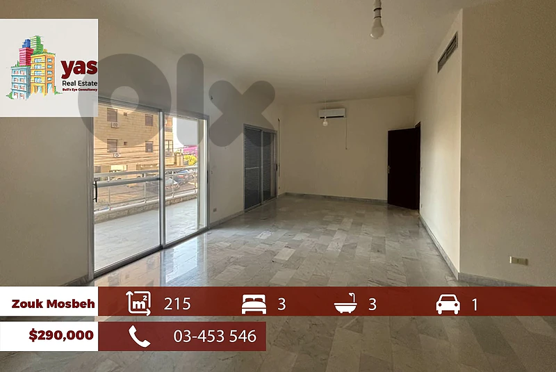Zouk Mosbeh 215m2 | Well Lighted | Prime Location | Calm Street | EH