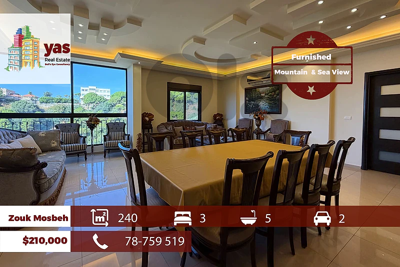 Zouk Mosbeh 240m2 | Furnished | Astonishing View | Calm Area | EH