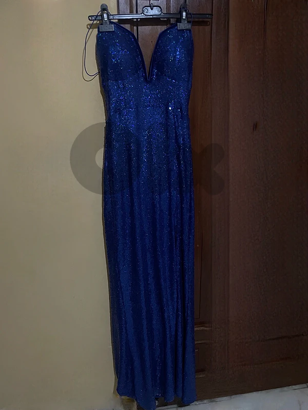 Royal blue glittery finish Dress M/L